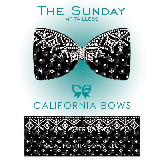 Sunday 4" Tailless Bow Rhinestone Template Download