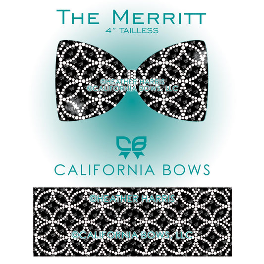 Merritt 4" Tailless Bow Rhinestone Template Download