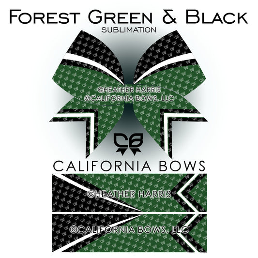 Forest Green Athletic Cheer Bow Design Sublimation Download PNG
