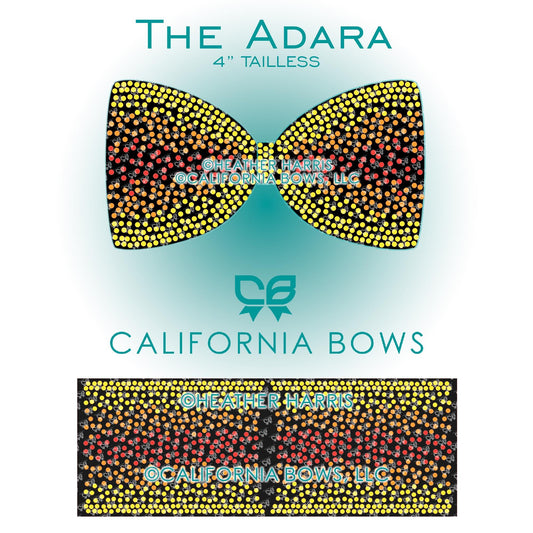 Adara 4" Tailless Bow Rhinestone Template Download