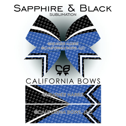 Sapphire Blue Athletic Cheer Bow Design Sublimation Download PNG