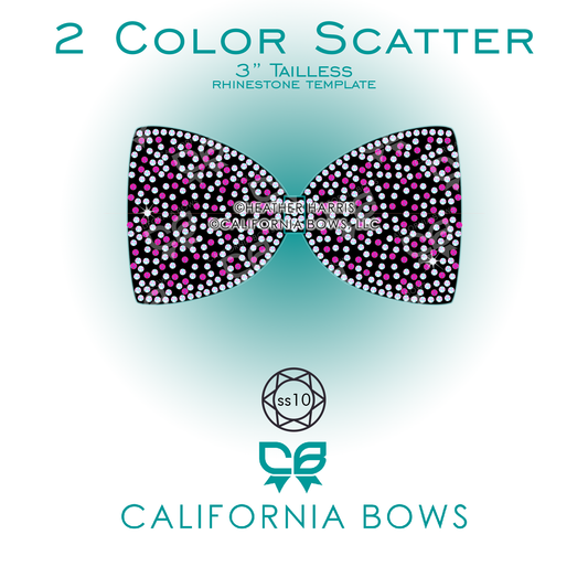 2 Color Scatter 3"Tailless Bow Rhinestone Template Download