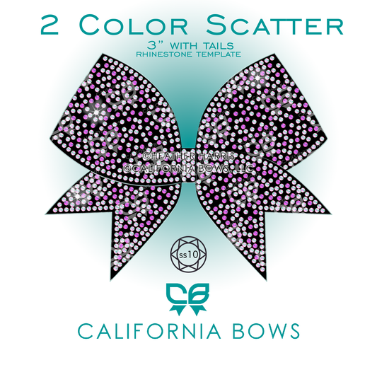 2 Color Scatter 3" Bow Rhinestone Template Download