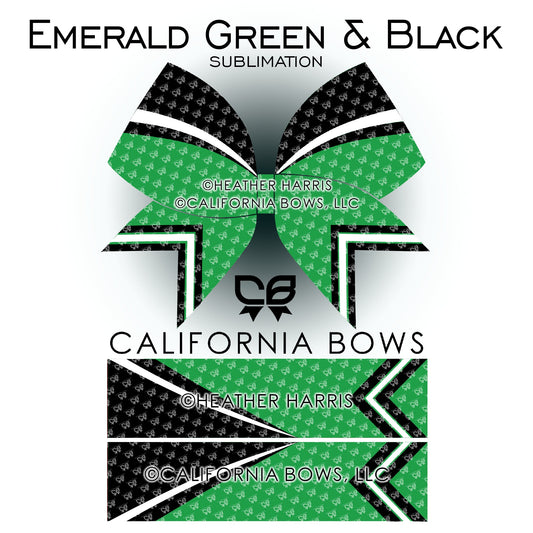 Emerald Green Athletic Cheer Bow Design Sublimation Download PNG