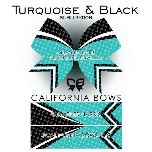 Turquoise Athletic Bow Design Sublimation & Rhinestone Download