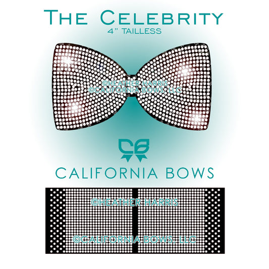 Celebrity 4" Tailless Bow Rhinestone Template Download