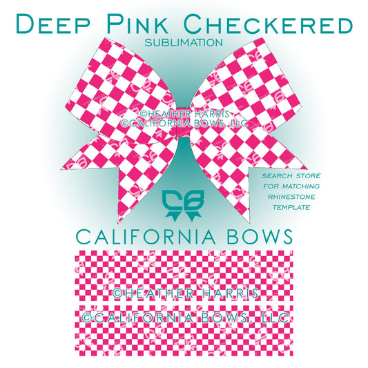 Checkered 3" Cheer Bow Sublimation Template Download