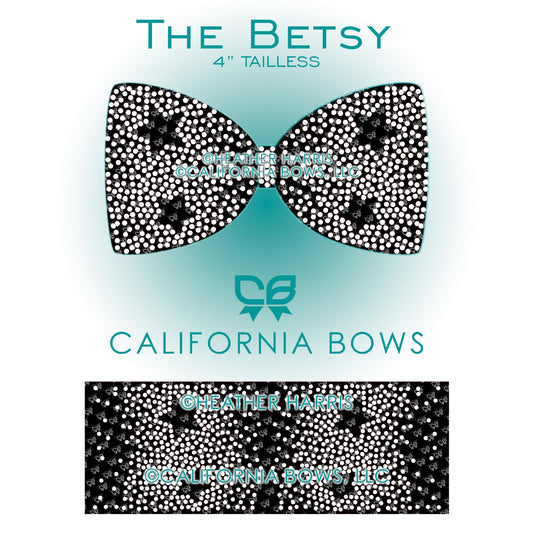 Betsy 4" Tailless Bow Rhinestone Template Download