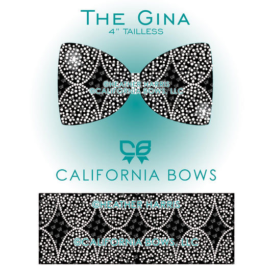 Gina 4" Tailless Bow Rhinestone Template Download