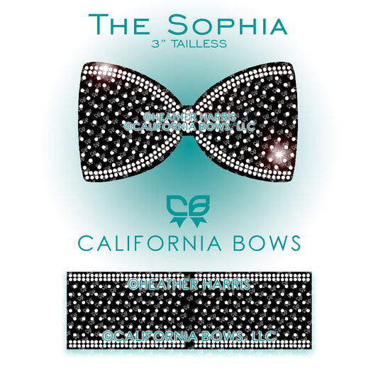 Sophia 3" Tailless Bow Rhinestone Template Download