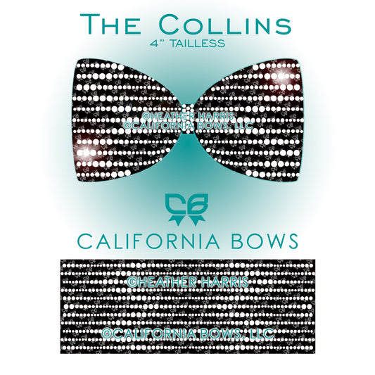 Collins 4" Tailless Bow Rhinestone Template Download
