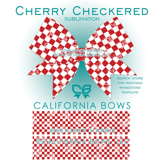 Checkered 3" Cheer Bow Sublimation Template Download