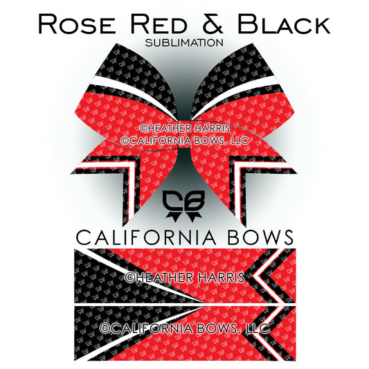 Rose Red Athletic Cheer Bow Design Sublimation Download PNG