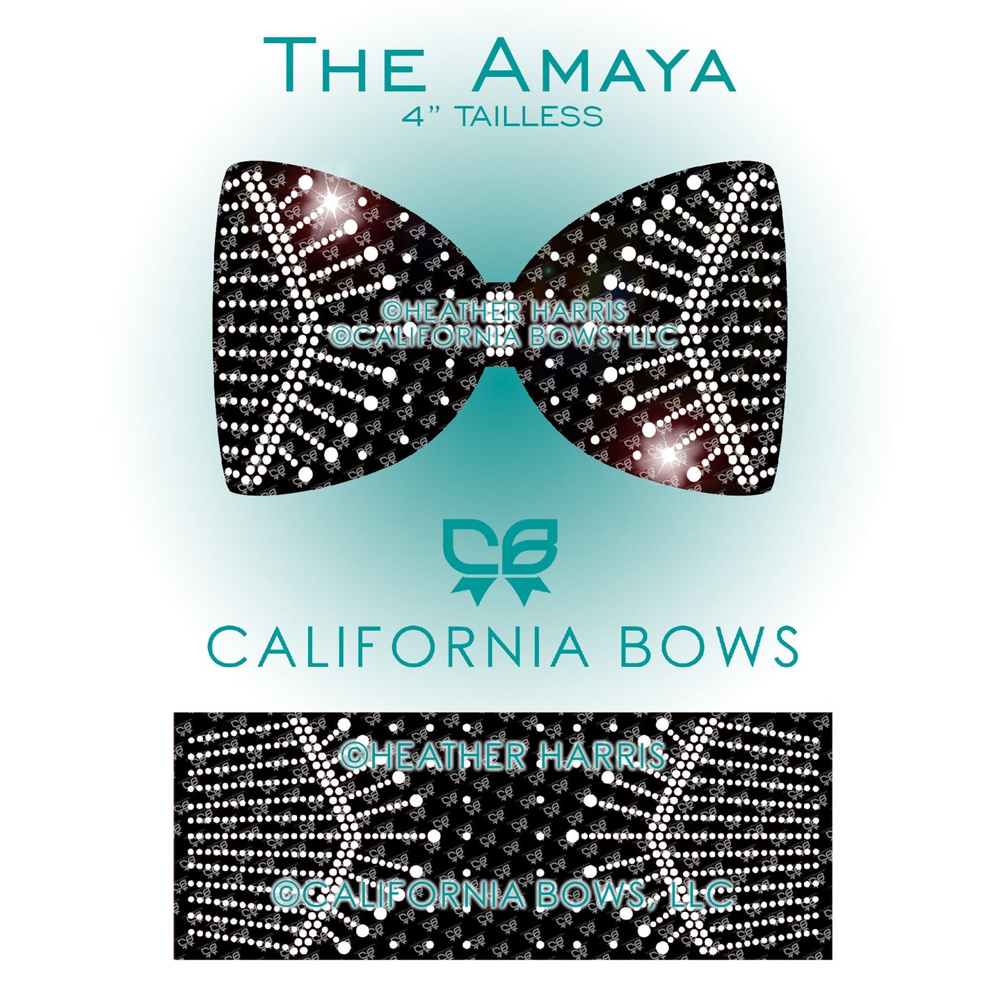 Amaya 4" Tailless Bow Rhinestone Template Download