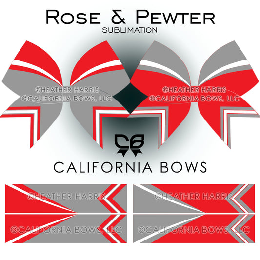 Rose Pewter Athletic Cheer Bow Design Sublimation Download PNG