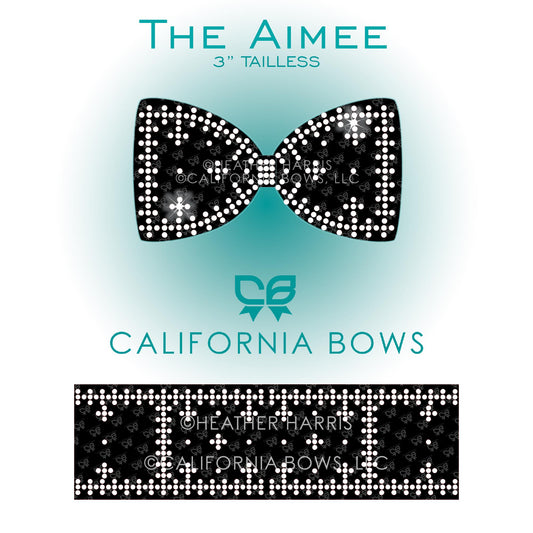 Aimee 3" Tailless Cheer Bow Rhinestone Template Download