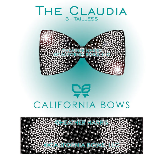 Claudia 3" Tailless Bow Rhinestone Template Download