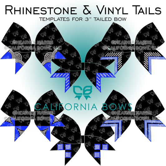 Decorative Tails 3" Cheer Bow Vinyl Rhinestone Template Downloads