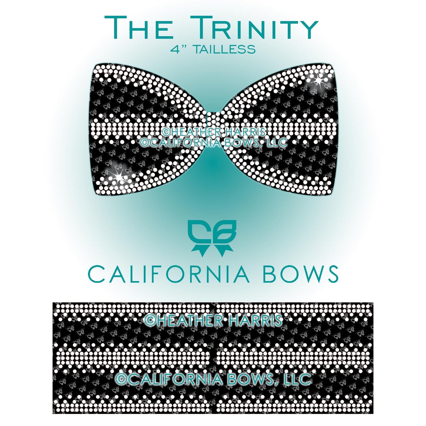 Trinity 4" Tailless Bow Rhinestone Template Download