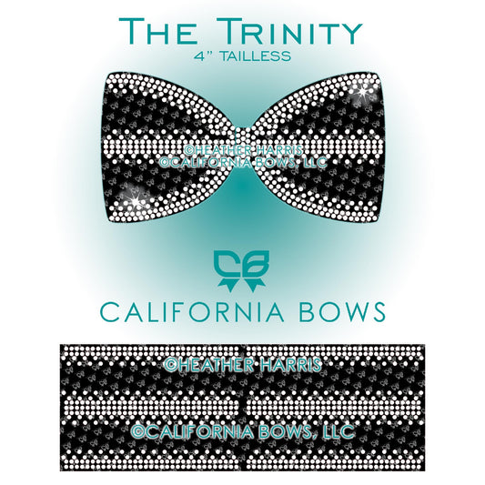 Trinity 4" Tailless Bow Rhinestone Template Download
