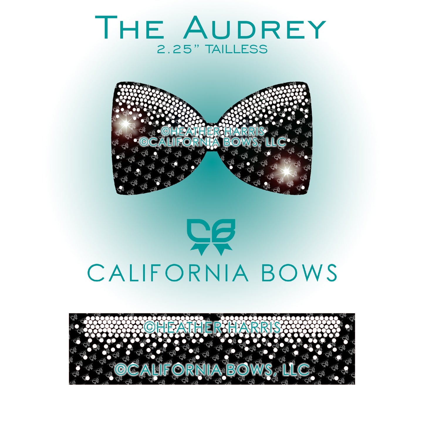 Audrey 2.25" Tailless Bow Rhinestone Template Download