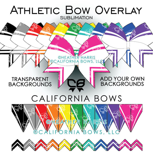 11 Athletic Overlays Cheer Bow Design Sublimation Download PNG