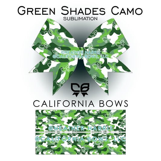 Green Camo Cheer Bow Design Sublimation Download PNG