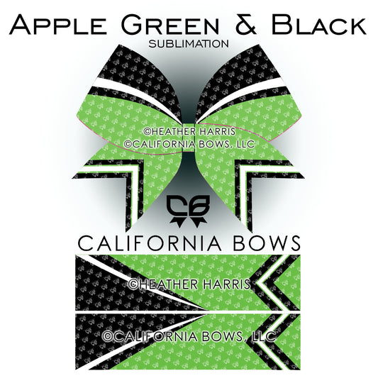Apple Green Athletic Cheer Bow Design Sublimation Download PNG