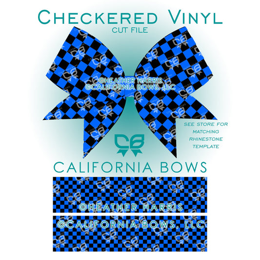 Checkered Bow Vinyl Template SVG, Studio, Dxf