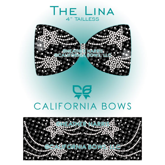 Lina 4" Tailless Bow Rhinestone Template Download