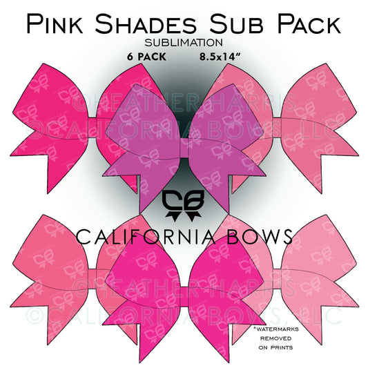 Pink Shades Cheer Bow Design Sublimation Download PNG