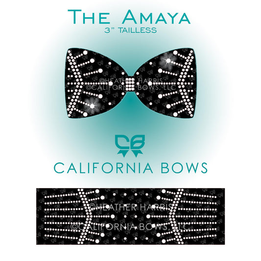 Amaya 3" Tailless Bow Rhinestone Template