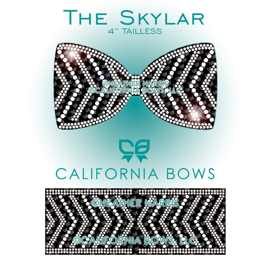 Skylar 4" Tailless Bow Rhinestone Template Download