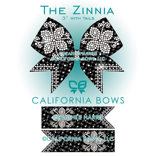 Zinnia 3" Bow Rhinestone Template Download