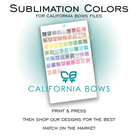 California Bows Color Chart Sublimation Download PNG