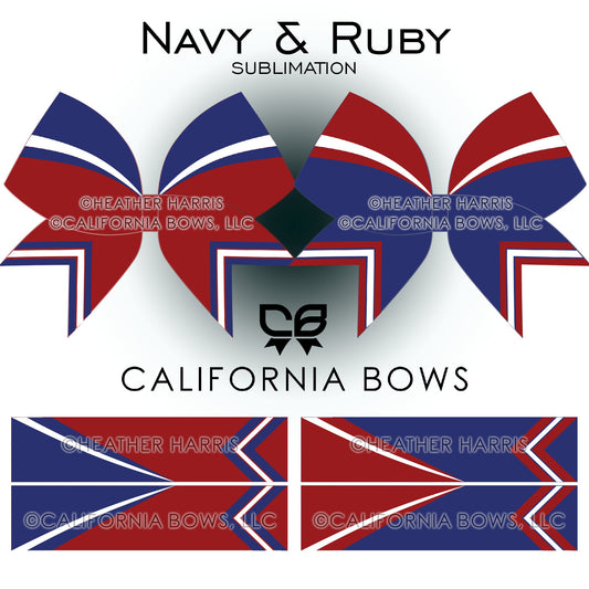 Navy Ruby Athletic Cheer Bow Design Sublimation Download PNG
