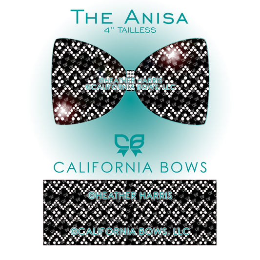 Anisa 4" Tailless Bow Rhinestone Template Download