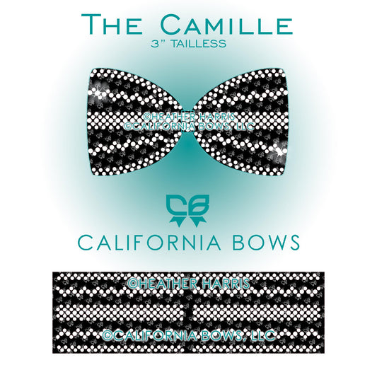 Camille 3" Tailless Bow Rhinestone Template Download