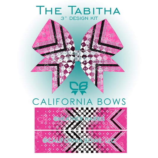 Tabitha 3" Bow Vinyl Rhinestone Sublimation Template Download Kit