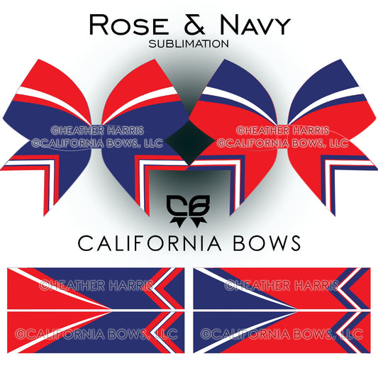 Rose Navy Athletic Cheer Bow Design Sublimation Download PNG