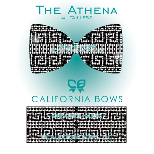Athena 4" Tailless Bow Rhinestone Template Download