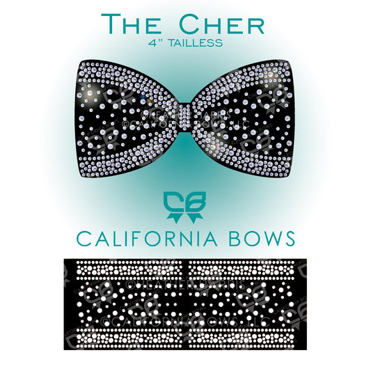 Cher 4" Tailless Bow Rhinestone Template Download