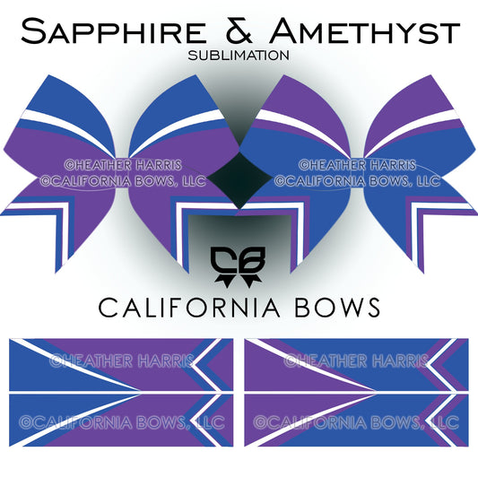 Sapphire Amethyst Athletic Cheer Bow Design Sublimation Download PNG