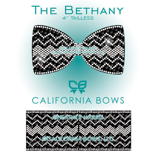 Bethany 4" Tailless Bow Rhinestone Template Download