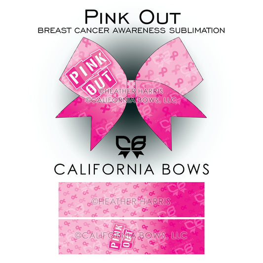 Pink Out Cheer Bow Design Sublimation Download PNG