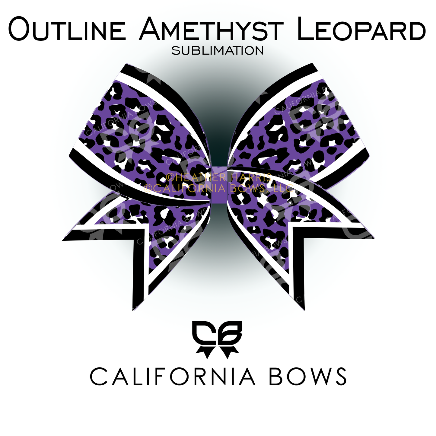 Amethyst Leopard Cheetah Bow Sublimation Download PNG