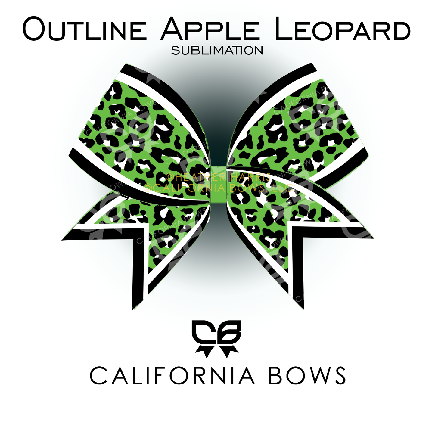 Apple Green Leopard Cheetah Bow Sublimation Download PNG
