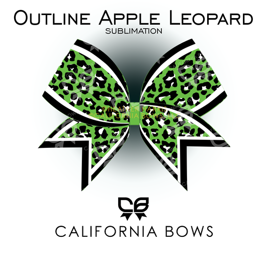 Apple Green Leopard Cheetah Bow Sublimation Download PNG