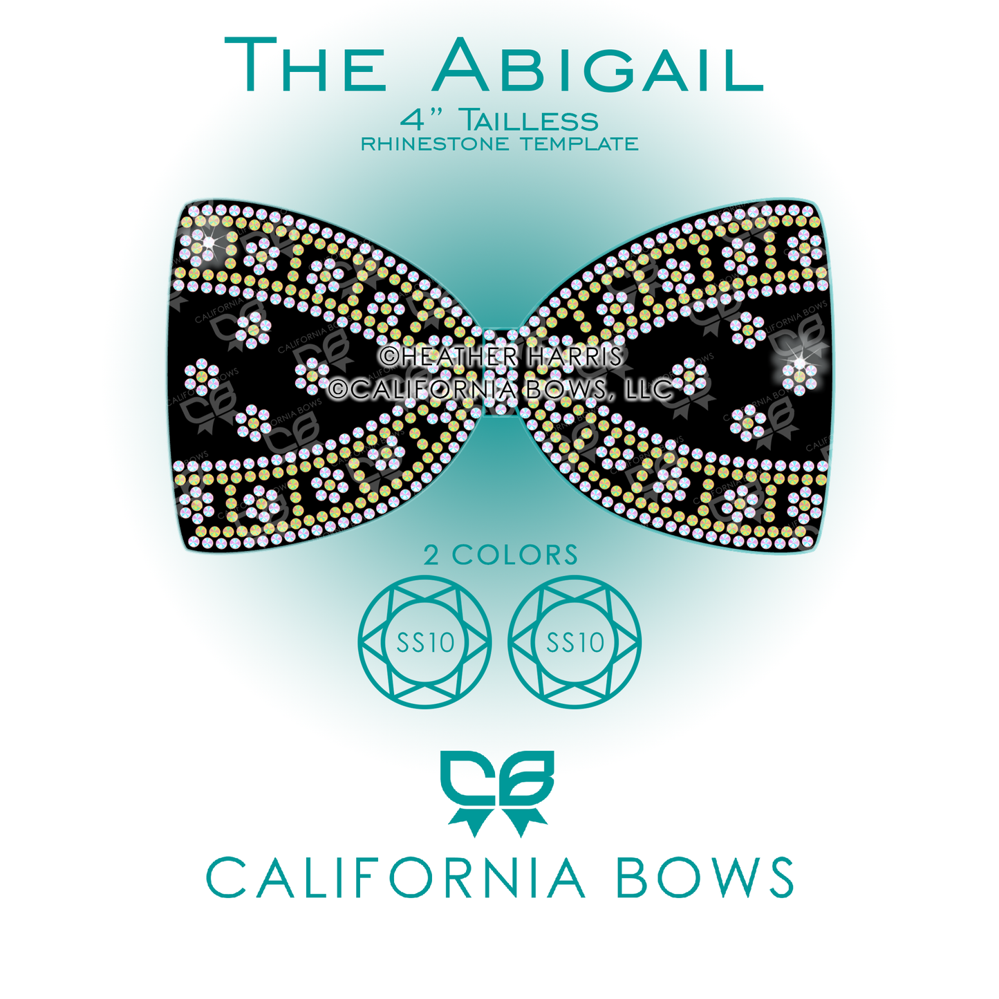 Abigail 4" Tailless Bow Rhinestone Template Download