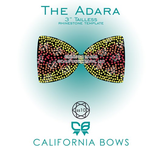 Adara 3" Tailless Bow Rhinestone Template Download